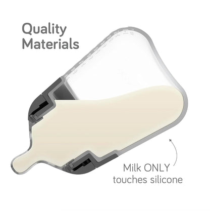 Nanobebe Flexy Silicone Baby Bottle, Anti-Colic, Natural Feel, Non-Collapsing Nipple, Non-Tip Stable Base, Easy to Clean 4-Pack, Pink/White, 5 oz