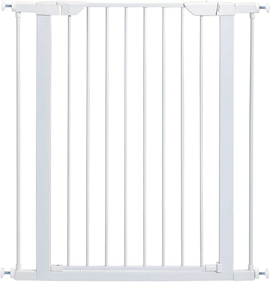 MidWest Homes for Pets 39-Inch High Walk-Thru Pressure Mounted Steel Dog Gate, Expands to 38 Inches Wide, Includes 3-inch Extensions, White