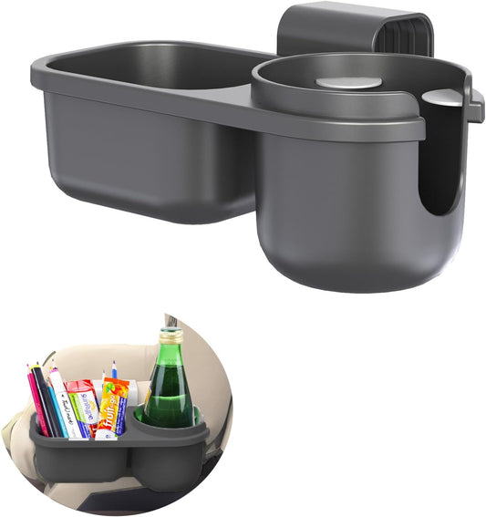 Child Cup Holder with Snacks Holder for Convertible Car Seats, Convertible Cup Holder, Stroller Cup Holder with Snack Pod Compatible with Most Convertible Car Seats- Black.