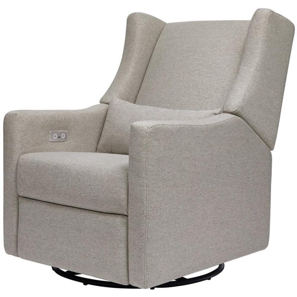 Kiwi Glider Recliner w/Electronic Control and USB | in Almond Teddy Loop w/Light Wood Base, Greenguard Gold Certified