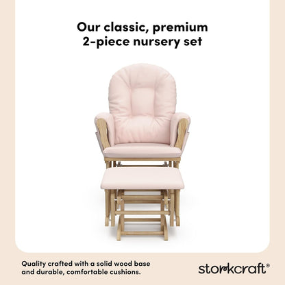 Storkcraft Premium Hoop Glider & Ottoman (Espresso/Gray Swirl) — GREENGUARD Gold Certified Nursery Glider, Solid Wood Craftsmanship, Smooth-Gliding Nursery Chair and Ottoman, Award-Winning - Colors A