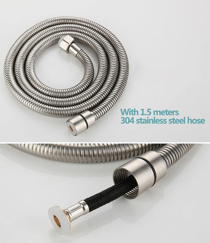 Hand Held Sprayer Toilet Attachment Stainless Steel Bathroom Bidet Spray Set, Multi-Function for Cloth Diaper Sprayer, Toilet Or Wall Mounted, Pets Shower - Stainless Steel,c