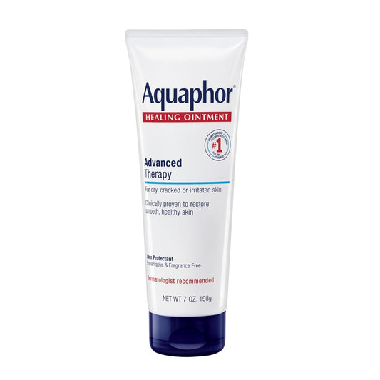 Aquaphor Healing Ointment, Advanced Therapy Skin Protectant, Multi-Purpose Healing Ointment and Body Moisturizer, For Dry, Cracked Skin, Minor Cuts and Burns, 14 Oz Jar