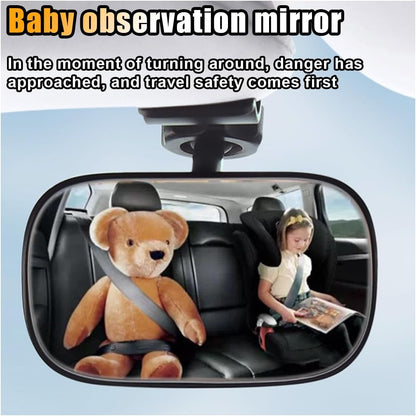 Car Rearview Baby Mirror, Universal Wide Angle Convex Mirror Clip-on Mirrors, Adjustable Convex Safety Rearview Mirrors for Viewing Rear Passengers, Suitable for Most Cars