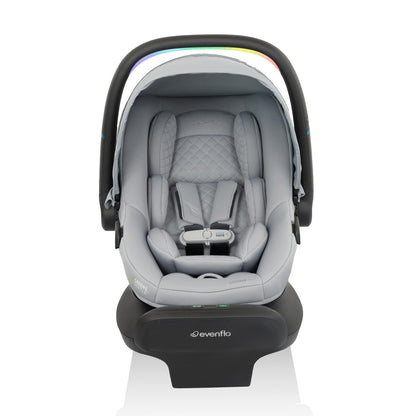 Evenflo LiteMax NXT Rear-Facing Lightweight Preemie and Infant Car Seat 3-30lbs with SensorySoothe. Easy Install with Base (Quartz)