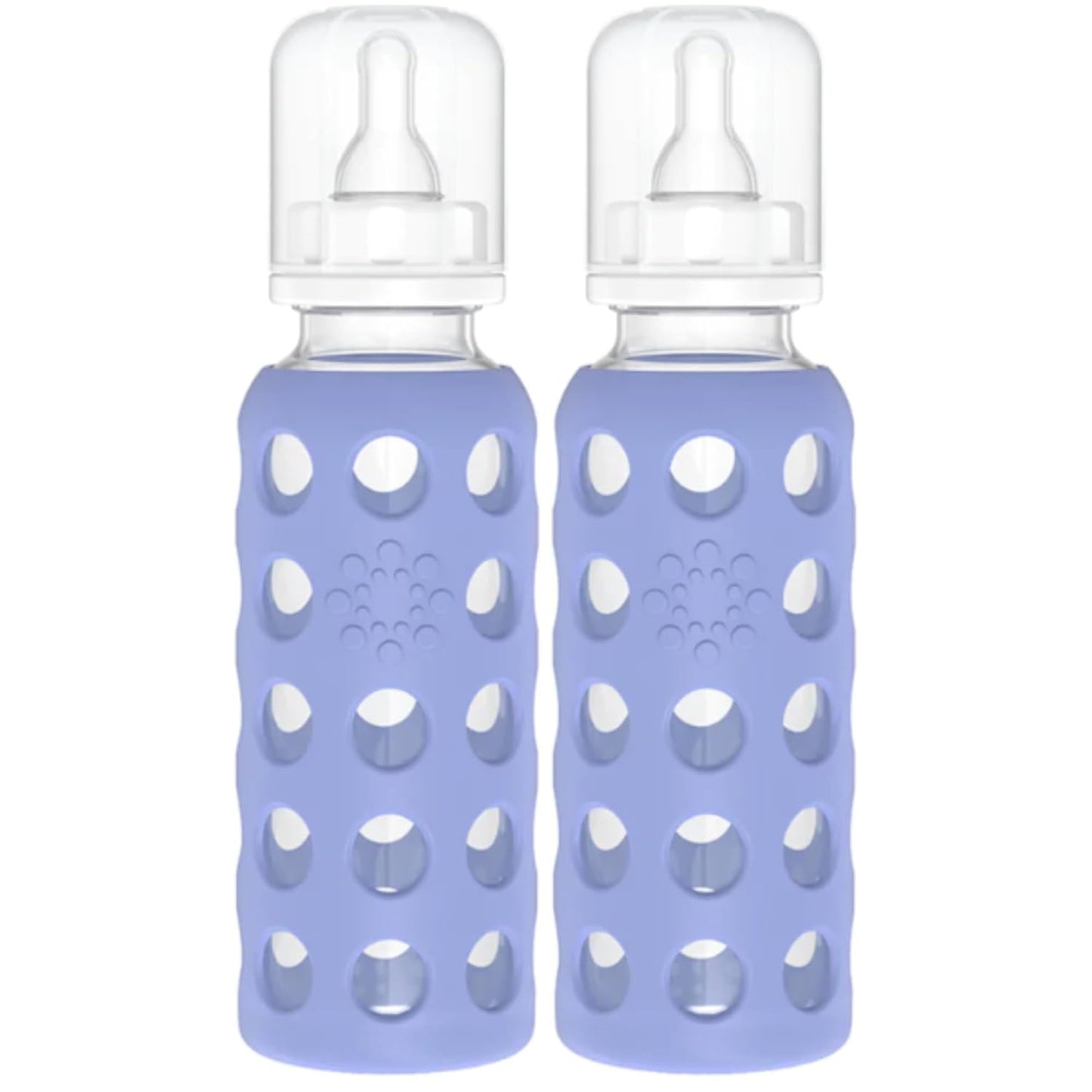 Lifefactory Glass Baby Bottle BPA Free | Protective Silicone Sleeve | 9 oz Pack of 2 | Mango, Kale