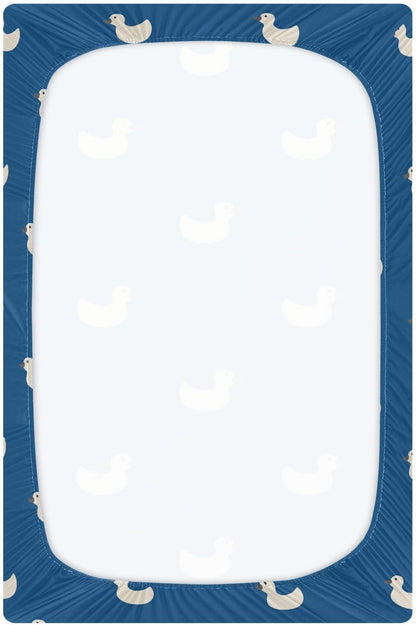 Fitted Crib Sheets Cactus and Floral Stretchy Portable Playard Sheets for Baby Toddler, Breathable Soft Mini Crib Mattress 52 x 28 in for Boys and Girls