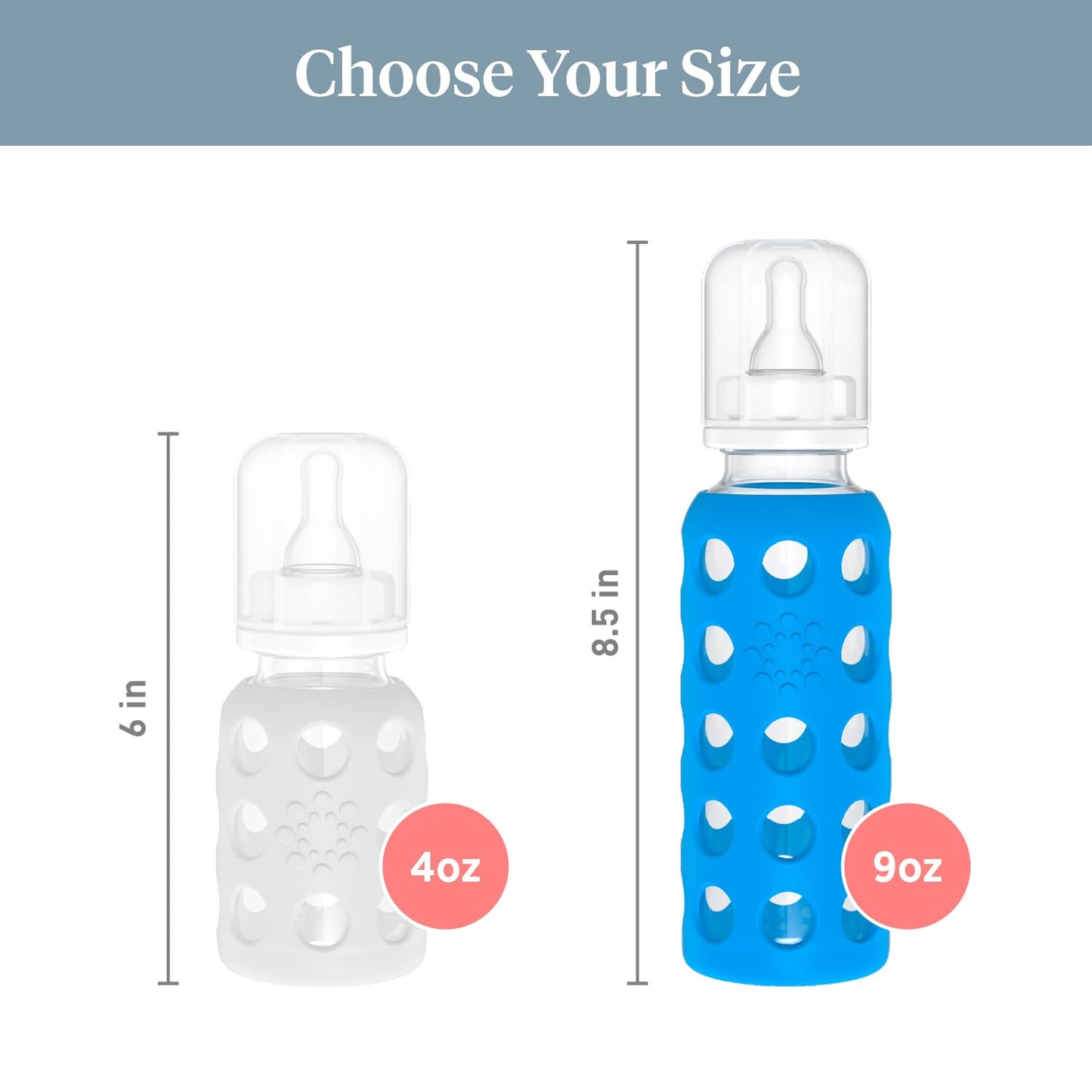 Lifefactory Glass Baby Bottle with Stage 1 Nipple and Protective Silicone Sleeve Cantaloupe, 4 Oz
