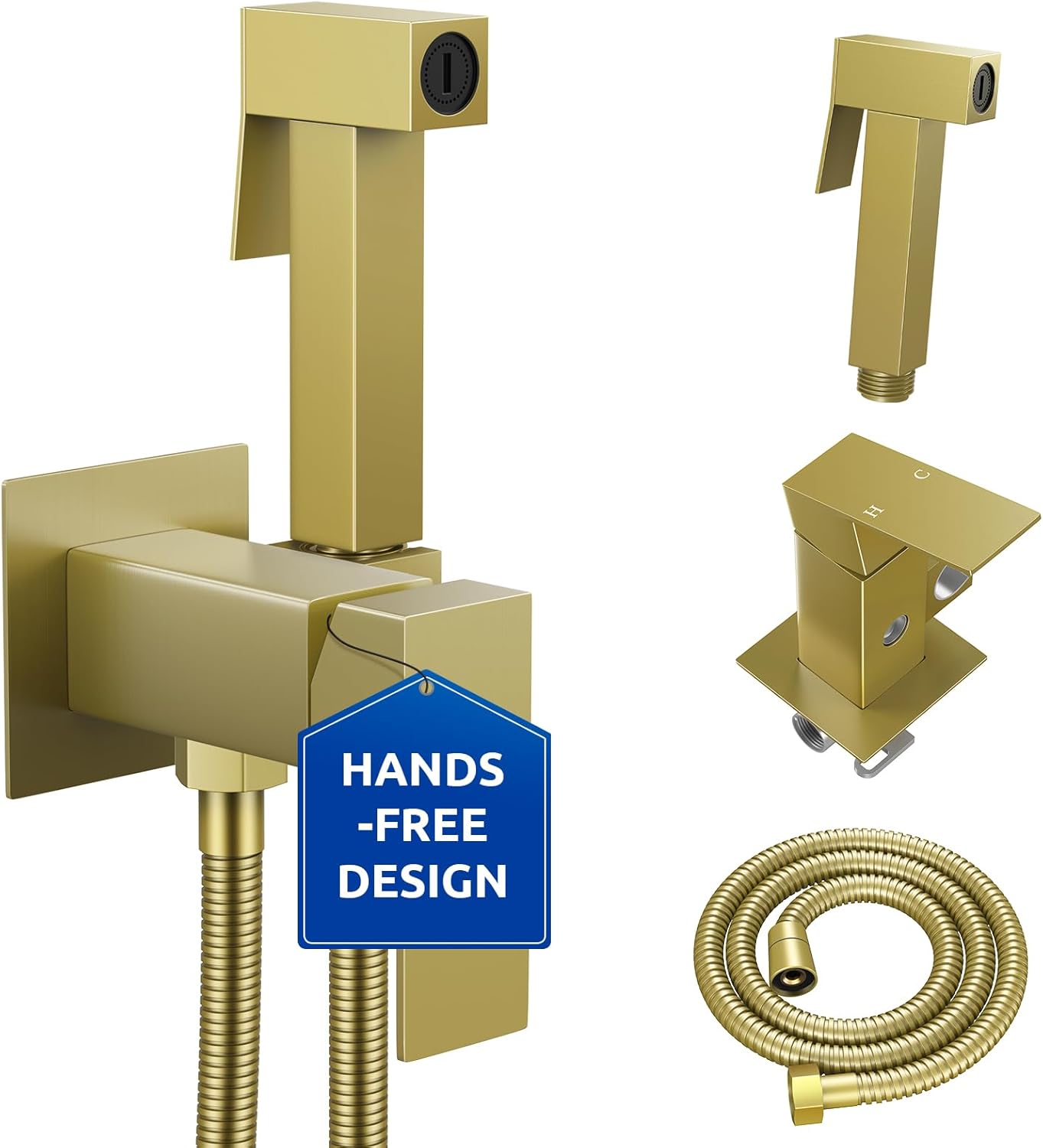 Arofa Handheld Bidet Sprayer for Toilet - 2 Pack Bidets Faucet for Existing Toilets Cloth Diaper Jet Sprayer, Stainless Steel Muslim Shower with Bidet Hose for Feminine Wash