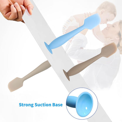 Diaper Cream Spatula Butt Spatula Baby Diaper Spatula, Soft Silicone Butt Paste Spatula Diaper Rash Cream Applicator Diaper Cream Brush with Suction Cup Base