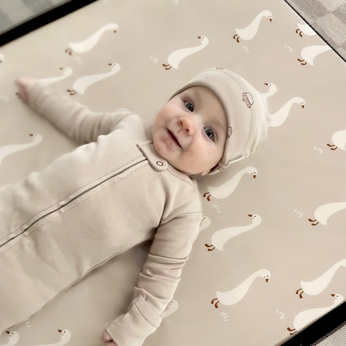 GRSSDER Stretch Ultra Soft Jersey Knit Fitted Pack n Play Playard Sheets Set 2 Pack，Fits Portable/Mini Cribs Sheets, Playards Mattress Pads, Stylish Watercolor Animals for Baby, Mint Green