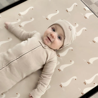 GRSSDER Stretch Ultra Soft Jersey Knit Fitted Pack n Play Playard Sheets Set 2 Pack，Fits Portable/Mini Cribs Sheets, Playards Mattress Pads, Stylish Watercolor Animals for Baby, Mint Green