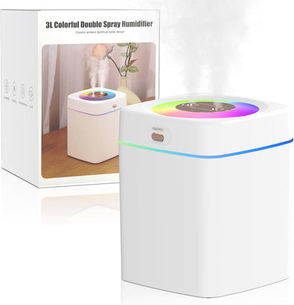 Humidifiers for Bedroom, 25dB Quiet Cool Mist Humidifier for Home, 2L Top Fill Tank for Large Room with 24H Runtime, Carry Handle, NightLight, 12H Auto Shut-off Safety for Nursery/Office/Plants