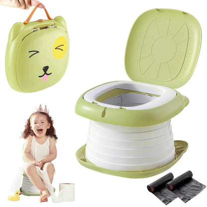 Travel Potty for Toddler Portable Foldable Potty Training Toilet for Boys Girls Baby Kids Children Indoor Outdoor,Pink