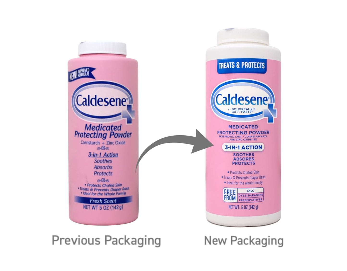 Caldesene Medicated Protecting Body Powder with Zinc Oxide and Cornstarch, Talc-Free Baby Powder Soothes & Protects, 5 Oz.