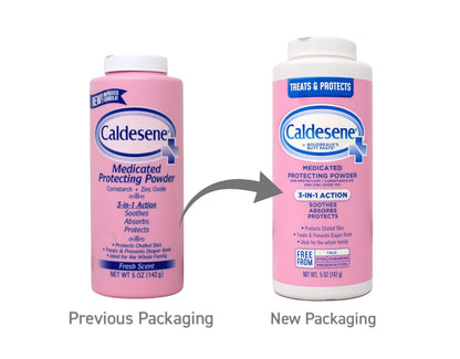 Caldesene Medicated Protecting Body Powder with Zinc Oxide and Cornstarch, Talc-Free Baby Powder Soothes & Protects, 5 Oz.