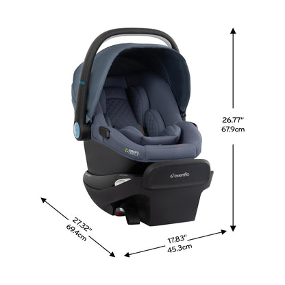 Evenflo Revolve180 LiteMax NXT Rotating Rear-Facing Lightweight Preemie and Infant Car Seat 3-30lbs. with SensorySoothe. Easy Install with Base (Agate Purple)