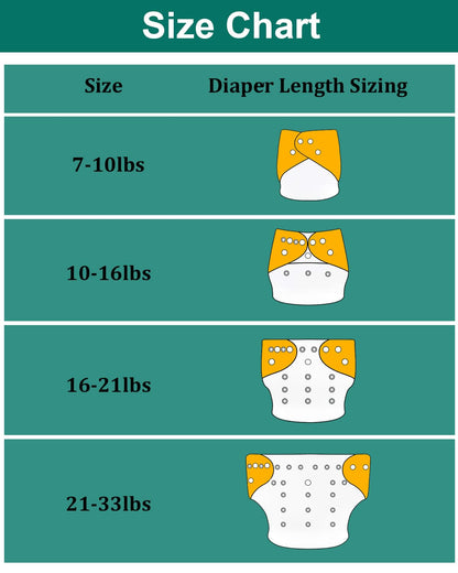babygoal Cloth Diaper Covers 6 Pack with Wet Bag for Fitted Diapers and Prefolds with Double Gussets, Adjustable and Reusable for Baby Boys and Girls