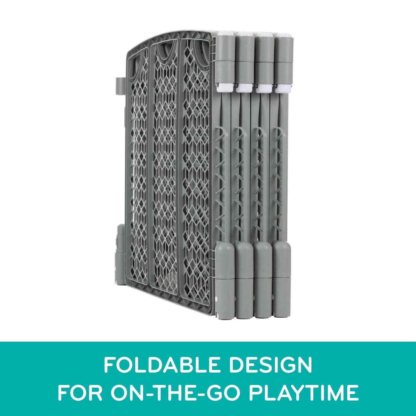 Evenflo Versatile Play Space Adjustable Play Area, 6-Panel (Cool Gray)