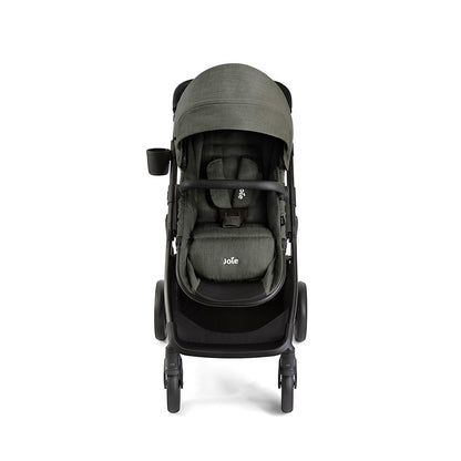 Joie Ginger 4-in-1 Convertible Pramette and Stroller with A Deep Recline, Height Adjustable seat, All-Terrain Wheels, Extra Storage – for Newborns and Toddlers (Shale Dark)
