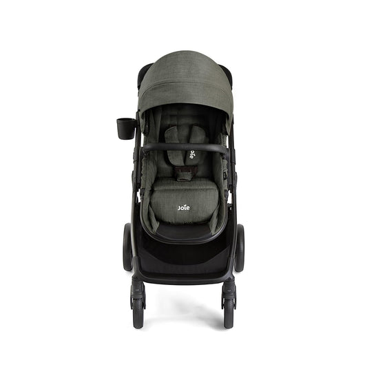 Joie Ginger 4-in-1 Convertible Pramette and Stroller with A Deep Recline, Height Adjustable seat, All-Terrain Wheels, Extra Storage – for Newborns and Toddlers (Shale Dark)