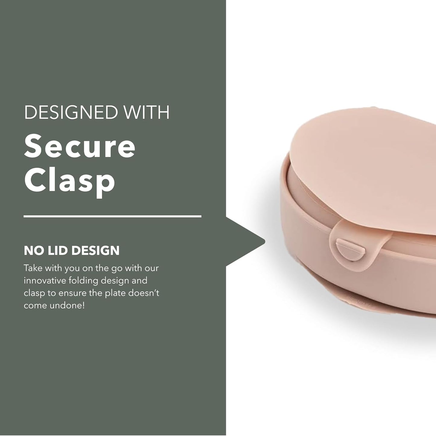 Miniware Baby Travel Plate with Suction - Foldable Silicone Baby Travel Essential to Promote Self-Feeding - Dishwasher Safe, BPA Free, Food Grade Silicone Baby Plate For On The Go - Sage Silifold