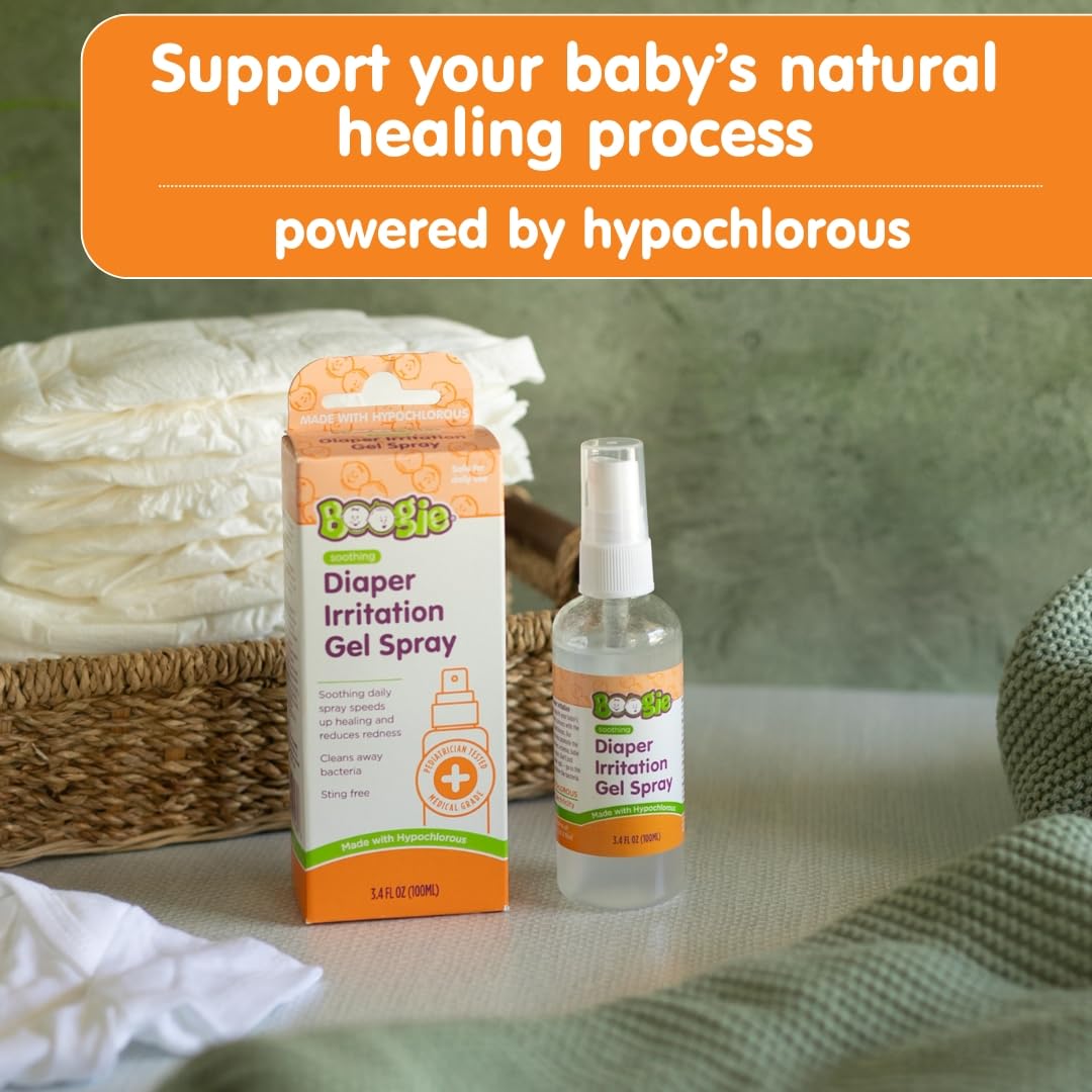 Boogie Diaper Rash Cream Spray for Baby, Travel Friendly No-Rub Touch Free Application for Sensitive Skin, Over 200 Sprays per Bottle, 1.7 oz (Pack of 1)