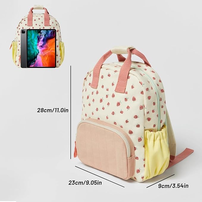 toddler backpacks for girls 2-4 strawberry mini preschool backpack cute kindergarten backpack（pink）