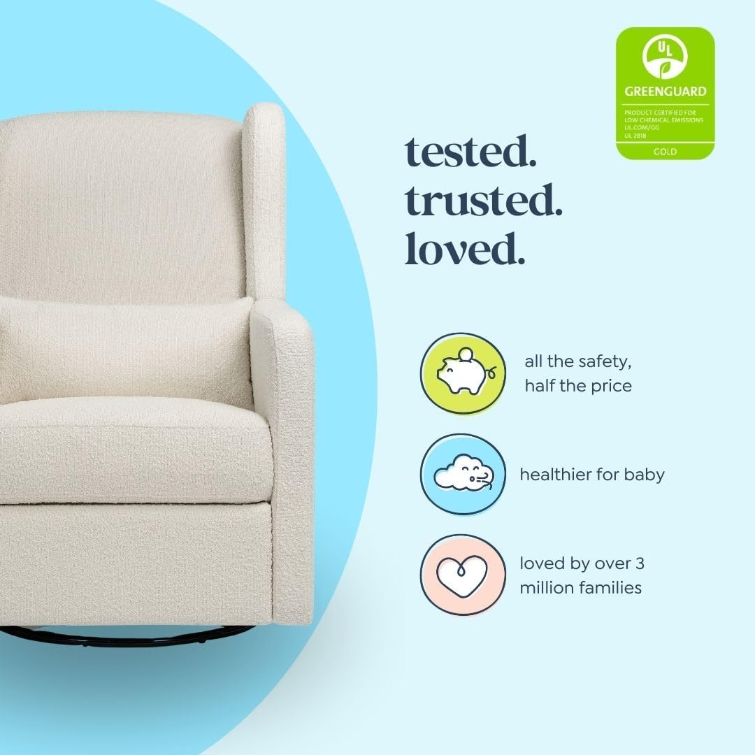 Davinci Carter's Arlo Recliner and Swivel Glider, Water Repellent & Stain Resistant, Greenguard Gold & CertiPUR-US Certified, Performance Forest Green Linen