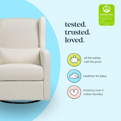 Davinci Carter's Arlo Recliner and Swivel Glider, Water Repellent & Stain Resistant, Greenguard Gold & CertiPUR-US Certified, Performance Forest Green Linen