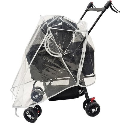 Unisize Pet Stroller Rain Cover, EVA Transparent Waterproof & Windproof Cover for Snow Rain Wind, Foldable Universal Fit for Most Dog Strollers