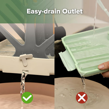 haakaa Portable Baby Bottle Drying Rack with Tray, Space Saving Bottle Drying Tree for Bottles/Pump Parts/Pacifiers,Easy-Store Dryer Rack Great for Home & Travel, BPA Free (Green)