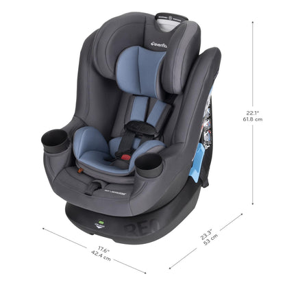 Evenflo REO by Revolve360 Rotating Convertible Car Seat with Quick Clean Cover, Infant to Toddler, Forward and Rear Facing, Compact Design, One-time Install (Chelsea)