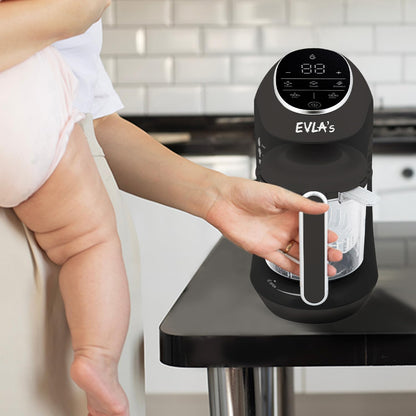 Replacement Stirring Cup & Blade with Steaming Basket for EVLA'S Baby Food Maker - Gray