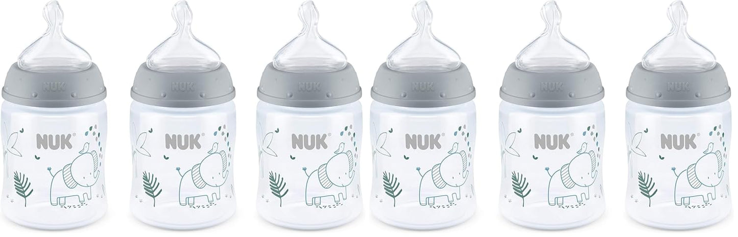 NUK Smooth Flow Anti Colic Baby Bottle, Elephant, 5 Ounce (3 Pack)