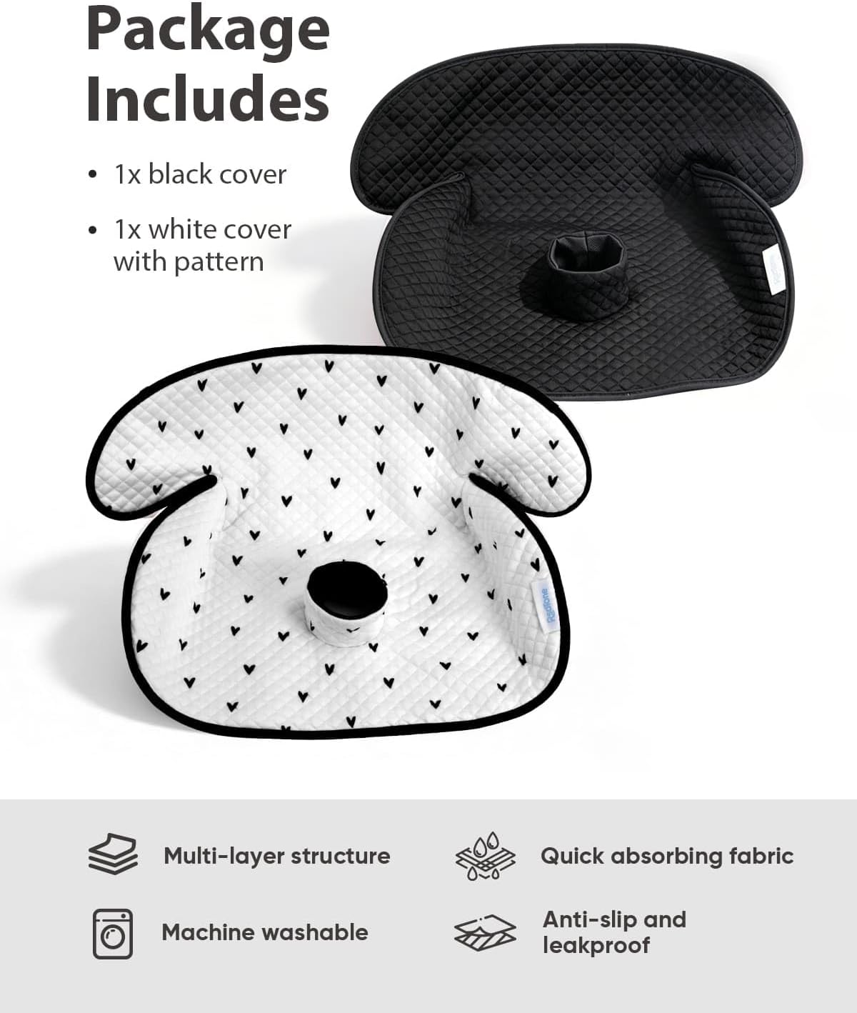 2 Pack Waterproof Baby Piddle Pads Carseat Potty Training Car Seat Protector, Waterproof Infant Car Seat Liner Cover to Prevent Pee, Leakproof and Washable (Red Flower)
