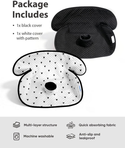 2 Pack Waterproof Baby Piddle Pads Carseat Potty Training Car Seat Protector, Waterproof Infant Car Seat Liner Cover to Prevent Pee, Leakproof and Washable (Red Flower)
