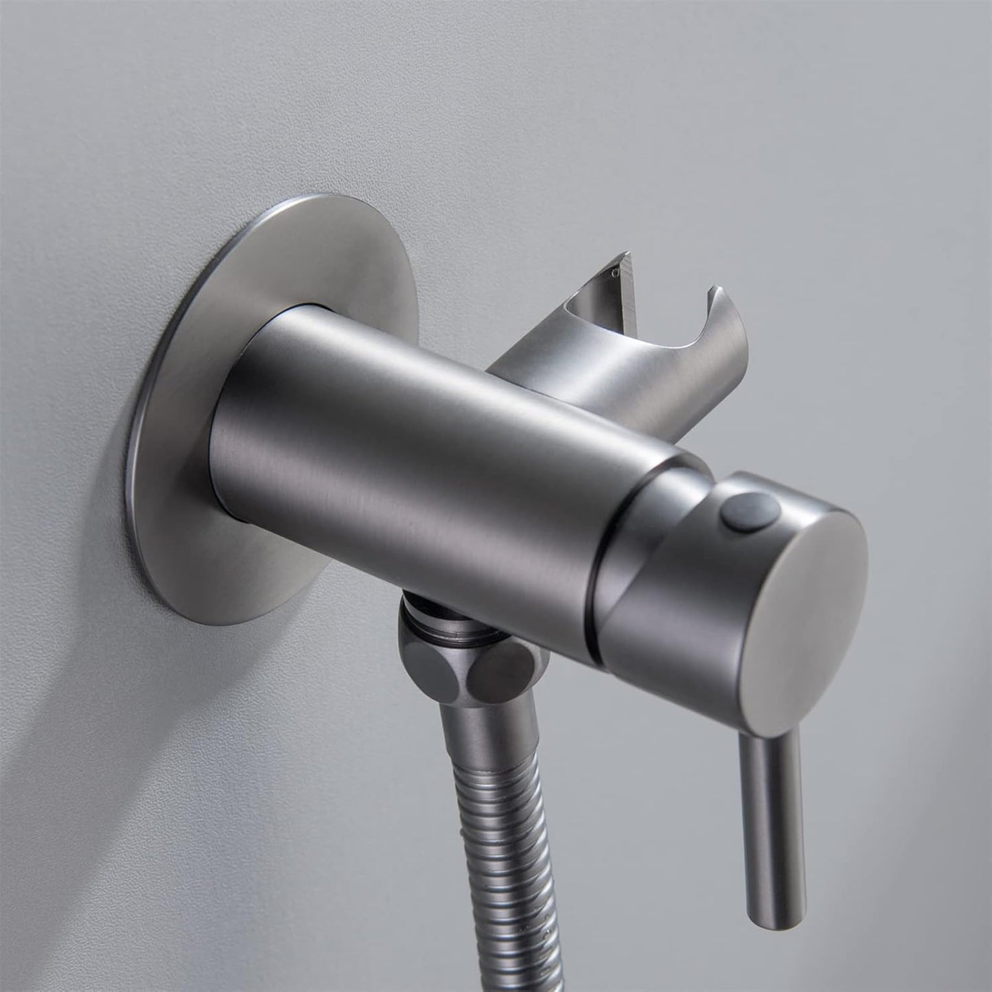 Bidet Sprayer for Toilet, Wall Mounted Hot and Cold Bidet Faucet, Handheld Cloth Diaper Sprayer Kit,Chrome(Gunmetal Gray)