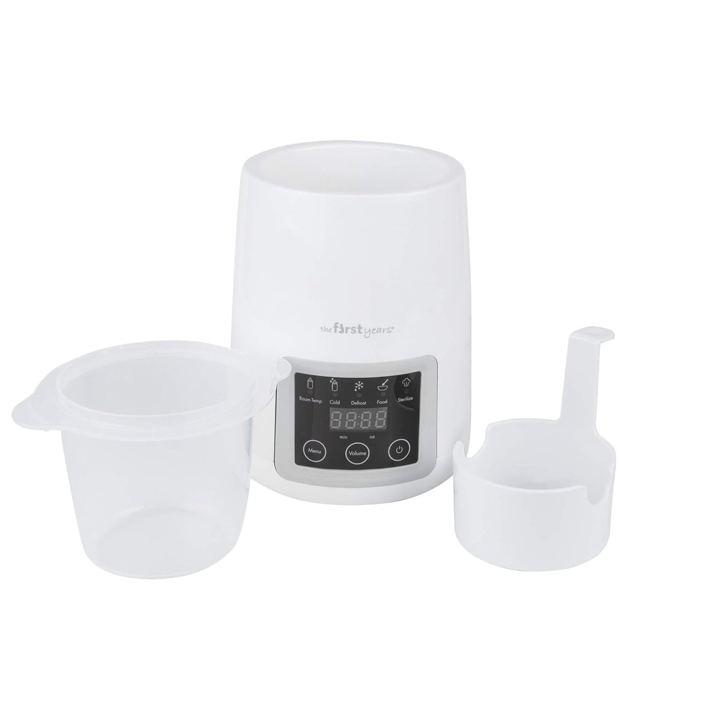 The First Years Gentle Warmth Digital Baby Bottle Warmer - Bottle Warmer for Breastmilk, Baby Formula, and Baby Food - Includes Milk Warmer, Basket, and Cup - White