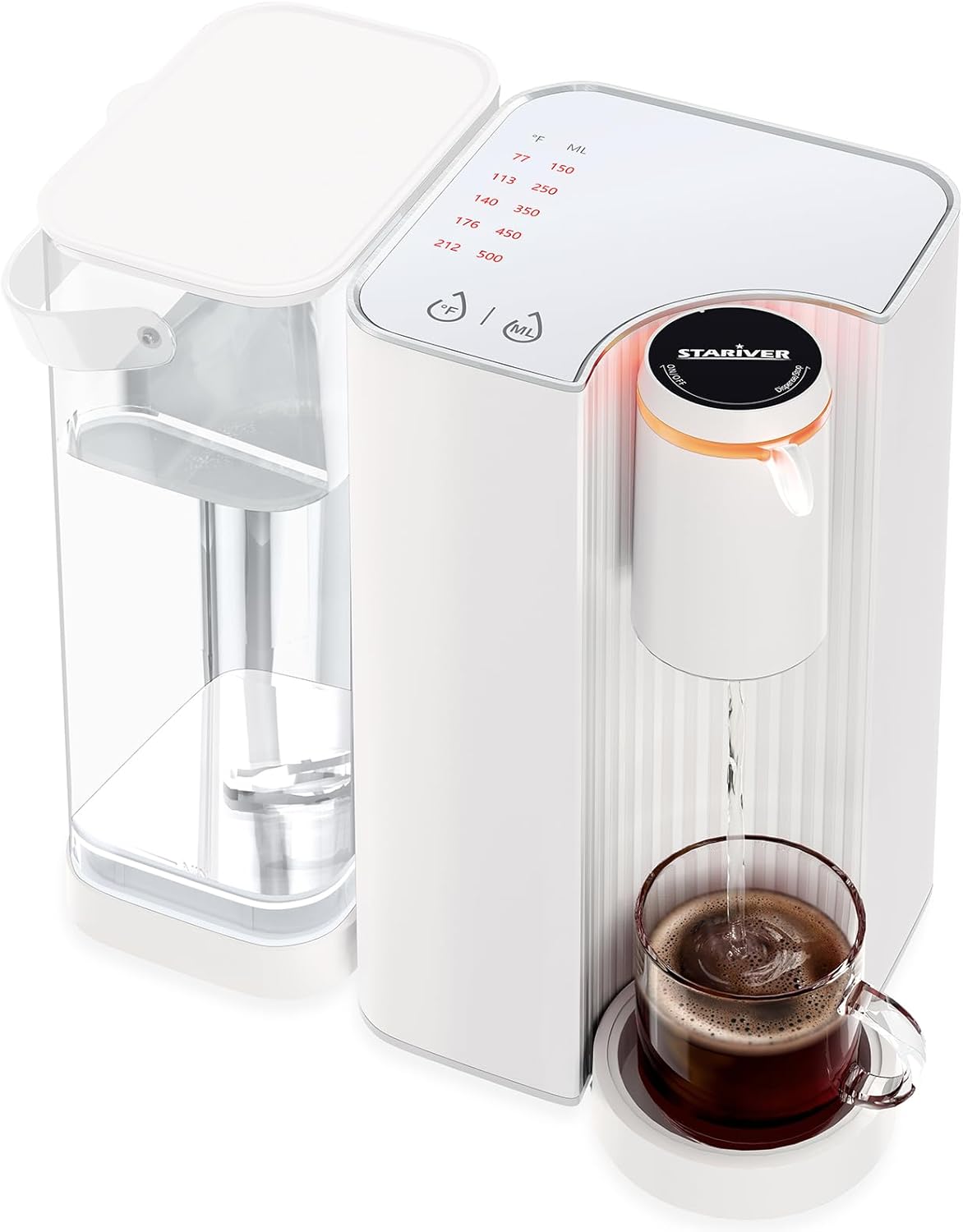 Stariver Instant Hot Water Dispenser, 68 Oz Electric Kettle with 5 Temperatures & 5 Customized Water Outputs Preset for Fasting Boil, Water Boiler for Baby Formula, Hot Water Kettle for Office