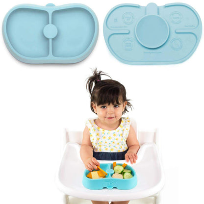 Nummy BOWL - Pure Silicone Bowl with Hidden Suction Cup for Babies and Toddlers | BPA and Phthalate Free | Microwave and Dishwasher Safe | Great Baby Gift (Blue, Puppy Pal Collection)