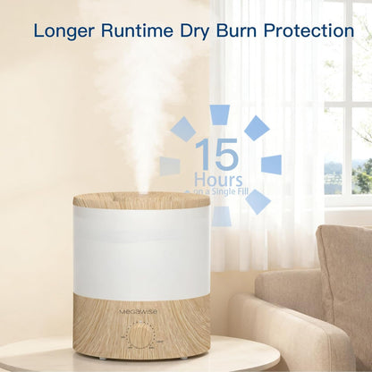 MegaWise Ultrasonic Cool Mist Humidifier | Quiet Operation, Top Fill, Auto Shut-Off | Ideal for Bedroom, Baby Room, and Plants (3.5 L)