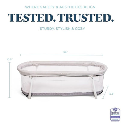 Baby Delight Snuggle Nest Bassinet, Portable Baby Bed, for Infants 0 – 5 Months, Driftwood Grey