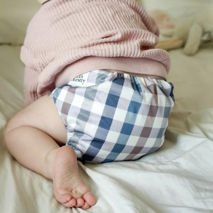 Nora's Nursery Cloth Diapers 7 Pack with 7 Inserts & 1 Wet Bag - Waterproof Cover, Washable, Reusable & One Size Adjustable Pocket Diapers for Newborns and Toddlers - Delilah