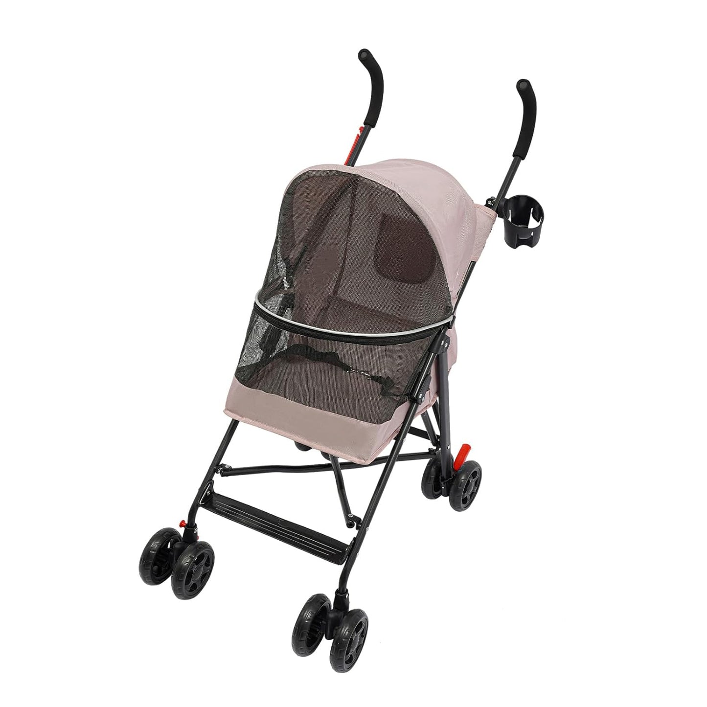 Pet Gear Travel Lite Plus Stroller,Compact Portable Jogger All Terrain Travel Pet Gear, Foldable Lightweight Durable Pet Stroller for Small To Medium Pets Dogs And Cats up to 15 pounds (Gray)