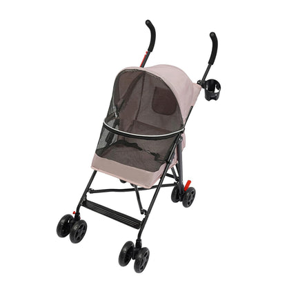 Pet Gear Travel Lite Plus Stroller,Compact Portable Jogger All Terrain Travel Pet Gear, Foldable Lightweight Durable Pet Stroller for Small To Medium Pets Dogs And Cats up to 15 pounds (Gray)