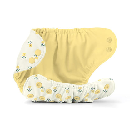 Esembly Cloth Diaper Cover - Reusable Swim Diaper, Waterproof, Breathable - Adjustable Outer Layer Over Absorbent Inner for Blowout Protection - Sea Glass, Size 2 (18-35lbs)