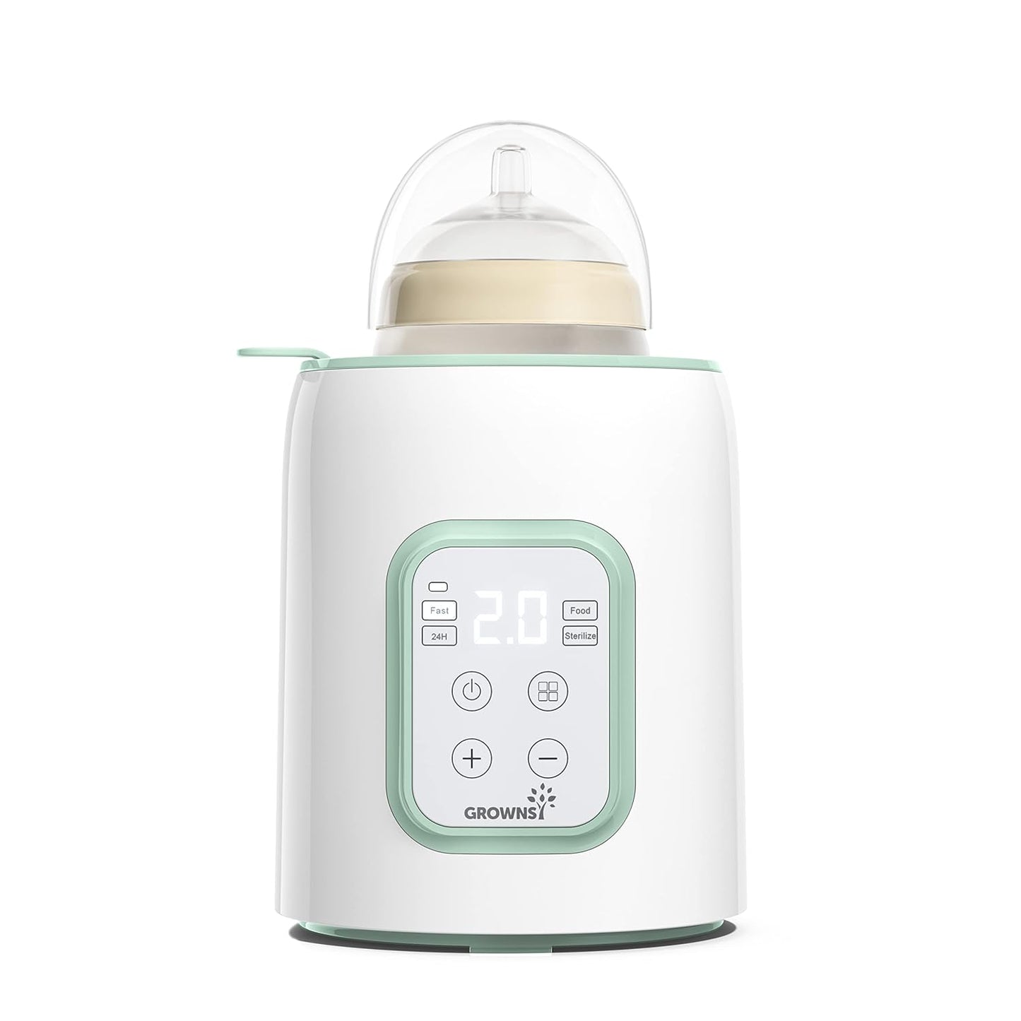 Bottle Warmer, Grownsy 8-in-1 Fast Baby Bottle Warmer with Timer, Safe for Breastmilk Nutrients, Accurate Temperature Control, with Defrost, Sterili-zing, Keep Warm, Heats Baby Food & Bottles