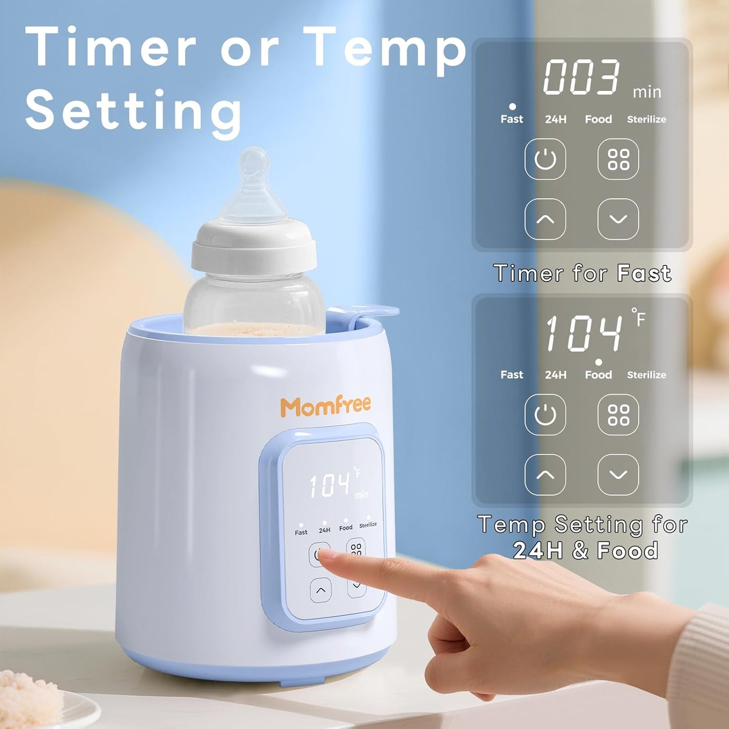 Bottle Warmer, 8-in-1 Fast Baby Bottle Warmer for Breastmilk and Formula,Milk Warmer with Accurate Temperature Control and Automatic Shut-Off,Multifunctional Bottle Warmers for All Bottles (Purple)