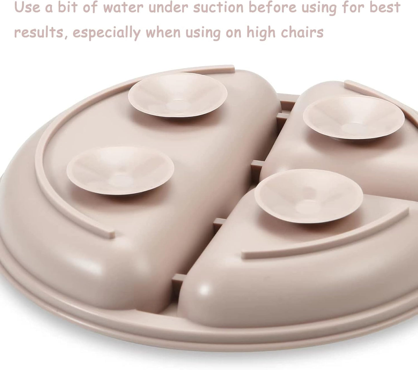 PandaEar Silicone Baby Feeding Set| 2 Pack Silicone Divided Suction Plate and 2 Pack Tiny Cup with 2 Spoons 2 Forks| Baby Led Weaning Supplies Self Feeding Eating Utensils (Light Tan/Walnut)